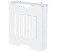 HOMCOM Copritermosifone Bianco Antiribaltamento in MDF con Piano d'Appoggio