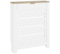 HOMCOM Copritermosifone con armadietto ribaltabile, copritermosifone a motivi incrociati con ripiano superiore, per soggiorno, camera da letto, corridoio, 78 x 19 x 95,5 cm, bianco