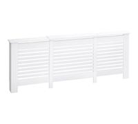 HOMCOM Copritermosifone con Larghezza Regolabile e Mensola Superiore, Copri Termosifone Moderno con Antiribaltamento, in MDF e Legno per Soggiorno, Corrioio e Ufficio, 140-202x19x82.5 cm, Bianco