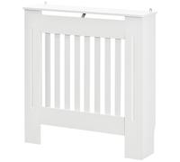 HOMCOM Copritermosifone in Legno MDF Bianco con Doghe Verticali 78x19x81cm