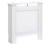 HOMCOM Copritermosifone Moderno a Griglia in MDF, Copertura Termosifone Portatile per Casa e Ufficio, 78x82x19 cm, Bianco