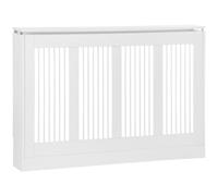 HOMCOM Copritermosifone Moderno ed Elegante in MDF e Acciaio per Casa e Ufficio 120x18x84cm Colore Bianco Design Minimalista Aosom