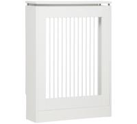 HOMCOM Copritermosifone Moderno ed Elegante in MDF e Acciaio per Interni 60x18x84cm Bianco per Arredare il Tuo Spazio Aosom