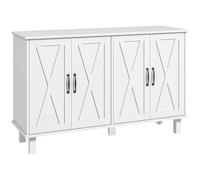 HOMCOM Credenza 2 Ante con Ripiani Credenza Multiuso 120x37x75 cm Bianco