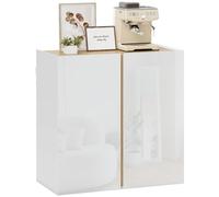 HOMCOM Credenza ad Alta Lucidità, Mobile da Guardaroba con 2 Ante con Chiusura Ammortizzata e Ripiano Regolabile, Stile Moderno, Perfetto per Sala da Pranzo, Cucina e Soggiorno, 80 x 40 x 80 cm