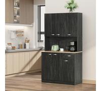 HOMCOM Credenza Alta da Cucina con Cassetti e Armadietti, Mobile da Cucina in Legno, 101x39x180 cm Hai problemi di spazio in cucina? La nostra dispensa alta HOMCOM può essere il supporto giusto per ri