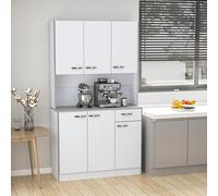 HOMCOM Credenza Alta da Cucina con Cassetti e Armadietti, Mobile da Cucina in Legno, 101x39x180 cm Hai problemi di spazio in cucina? La nostra dispensa alta HOMCOM può essere il supporto giusto per ri