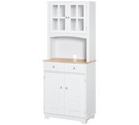 HOMCOM Credenza Alta per Cucina Armadio Dispensa in Stile Classico Grigia