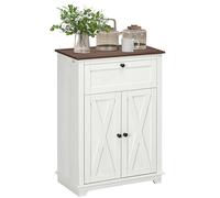HOMCOM Credenza Bassa da Cucina Stile Rustico con Cassetto e Armadietto Bianco