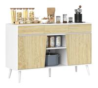 Homcom Credenza con 2 ante Credenza da soggiorno con 3 cassetti Scaffali Mobile TV per camera da letto Soggiorno 120X39X77 cm