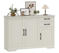 Homcom Credenza con 3 ante, Credenza per soggiorno moderno, con 2 cassetti, ripiano regolabile, per sala da pranzo, ingresso, camera da letto, crema, 120X38X79 cm