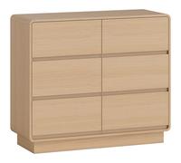 HOMCOM Credenza con 6 cassetti per cucina, soggiorno, mobile buffet per sala da pranzo, 100x38x86 cm, legno naturale Aosom Italy