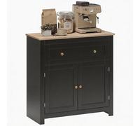 HOMCOM Credenza contenitore, mobile da cucina moderno con ripiani regolabili, cassetti e doppie ante, credenza per soggiorno, sala da pranzo, ingresso, nero