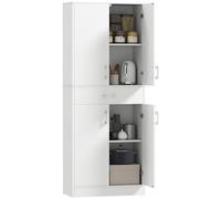 HOMCOM Credenza Cucina Alta con 2 Armadietti 70.8x34x180 cm Bianco