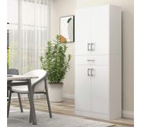 HOMCOM Credenza Cucina Alta, Mobile Dispensa con 2 Armadietti e Cassetto Grande, Mobile Cucina con Ripiani Regolabili, per Sala da Pranzo, Soggiorno, Salotto, 70.8x34x180 cm, Bianco Questo splendido m