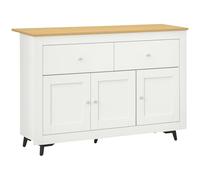 HOMCOM Credenza Cucina Buffet Moderna con 2 Cassetti e 3 Ante Soft Close, Mobile Cucina con Ripiano Regolabile, Madia Cucina per Soggiorno e Ingresso in Legno, 117x35x80 cm, Bianco
