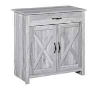 HOMCOM Credenza Cucina con 2 Ante e Cassetto 80x39.7x80cm Grigio