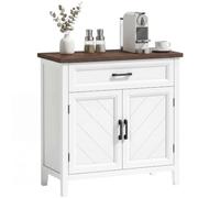 HOMCOM Credenza Cucina con 2 Ante Ripiano Regolabile 76x35x80 cm Bianco
