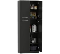 HOMCOM Credenza Cucina con 2 Armadietti, Ripiani Regolabili, Nero | Mobile Dispensa, Mobile Cucina in MDF, per Sala da Pranzo, Soggiorno, Salotto, 59x31x155 cm