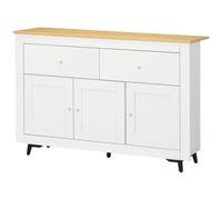 HOMCOM Credenza Cucina con 2 Cassetti e 2 Armadietti in Truciolato Bianco Legno