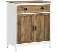 HOMCOM Credenza Cucina con Armadietto e Cassetto 78.5x39x89.4cm Bianco | Mobile Cucina, Stile Rustico, Mobile Buffet per Soggiorno, Sala da Pranzo