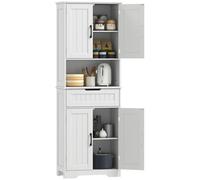 HOMCOM Credenza Cucina con Cassetto e 2 Armadietti con Ripiani Regolabili Bianco
