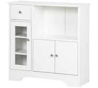 HOMCOM Credenza Cucina Portaoggetti in Truciolato Bianco 80x30x82 cm