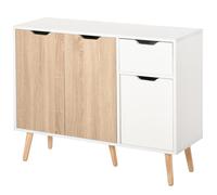 HOMCOM Credenza Cucina Stile Nordico con Cassetto e Armadietti in Legno