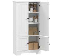HOMCOM Credenza da Cucina a 4 Ante con 2 Armadietti e Ripiano Regolabile Bianco