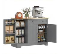 HOMCOM Credenza da cucina, armadio da cucina con 3 ripiani con ante, 1 cassetto, ripiani regolabili, credenza per sala da pranzo, 105x40x83 cm, grigio