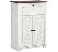 HOMCOM Credenza da Cucina Bassa Stile Rustico con Cassetto e Armadietto Bianco