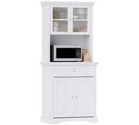 Homcom Credenza da cucina con 1 cassetto 4 ante e ripiani regolabili Carico 50 kg Mobili da cucina 79X40X180 cm Bianco