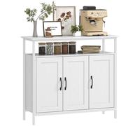 HOMCOM Credenza da Cucina con Ripiano Aperto e 2 Armadietti 100x35x88 cm Bianco