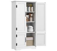 HOMCOM Credenza da cucina, credenza alta da cucina, mobile ausiliario con 4 ante e ripiani regolabili, per soggiorno, bagno, 60 x 30 x 123 cm, bianco