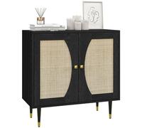 HOMCOM Credenza da cucina, design bohemien, 80 x 38 x 79 cm, colore: Nero