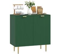 HOMCOM Credenza da cucina, mobile contenitore, con 2 ante, ripiano regolabile, gambe in metallo rialzate, per cucina, soggiorno, 80 x 40 x 80 cm, verde oliva