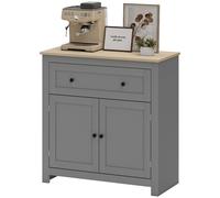 HOMCOM Credenza da Cucina Moderna con Cassetto e Armadietto in Legno Grigio