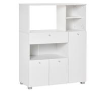 HOMCOM Mobiletto per Microonde con Armadietti e Cassetto in Legno 90x40x120 cm