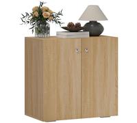 Homcom Credenza da Salotto con 2 Ante e 1 Mensola per Libri 70X39X70 cm Naturale