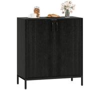 HOMCOM Credenza da soggiorno con 2 ante, credenza da cucina moderna, ripiano regolabile e base rialzata, per sala da pranzo, corridoio, camera da letto, 80x40x90 cm, nero