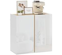 HOMCOM Credenza lucida armadio 80x40x80cm bianco