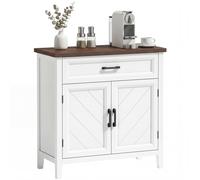 HOMCOM Credenza Madia con Cassetto e Ripiani Regolabili 76x35x80 cm Bianca