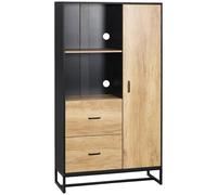 HOMCOM Credenza Moderna con 2 Cassetti, 2 Ripiani e un Armadietto Legno e Nero