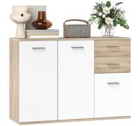 HOMCOM Credenza Moderna con 3 Armadietti e 2 Cassetti in Legno