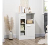 HOMCOM Credenza Moderna con Armadietti e Cassetto, Mobile Cucina Salvaspazio in Legno e Vetro 60x40x95cm, Bianco Descrizione:Tenere in ordine la tua casa non ?mai stato cos?semplice con questa credenz