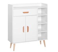 HOMCOM Credenza Moderna con Armadietto e Cassetto 80 x 29.5 x 96cm Bianco
