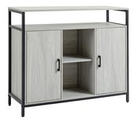HOMCOM Credenza Moderna in Legno con 2 Armadietti e Ripiani Grigio Chiaro