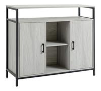 HOMCOM Credenza Moderna in Legno Mobile Cucina 100x34x87.2cm Grigio Chiaro | 2 Armadietti e Ripiani, per Ingresso