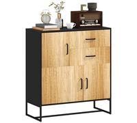 HOMCOM Credenza Moderna Portaoggetti 80x35x85 cm Nero e Color Legno