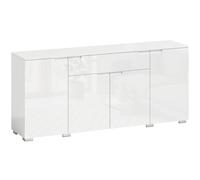 HOMCOM Credenza Moderno con 4 Ante e Ripiani Regolabili, Mobile Cucina con Chiusura Ammortizzata, 180x40x80 cm, Bianco Aosom Italy